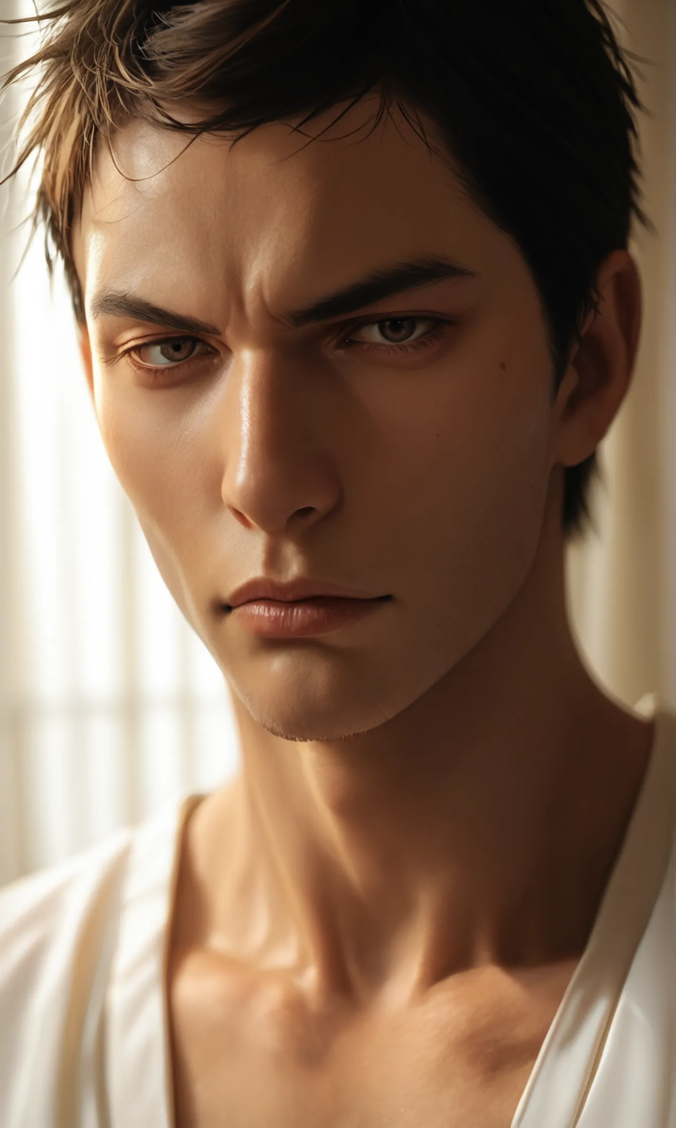 score_9, score_8_up, score_7_up, realistic ,handsome aomine daiki ,hateful eyes