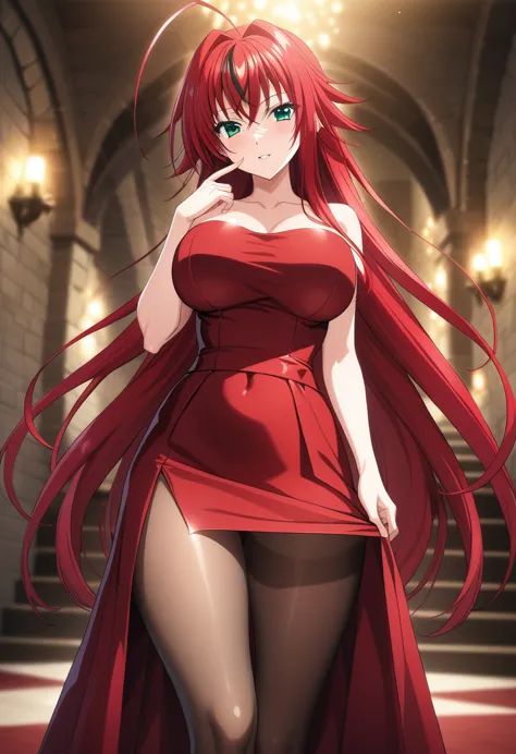 sysdeep_rias, front view detailed body, long belly , slender body, tight body , thicc, huge breast , long thighs, masterpiece, l...