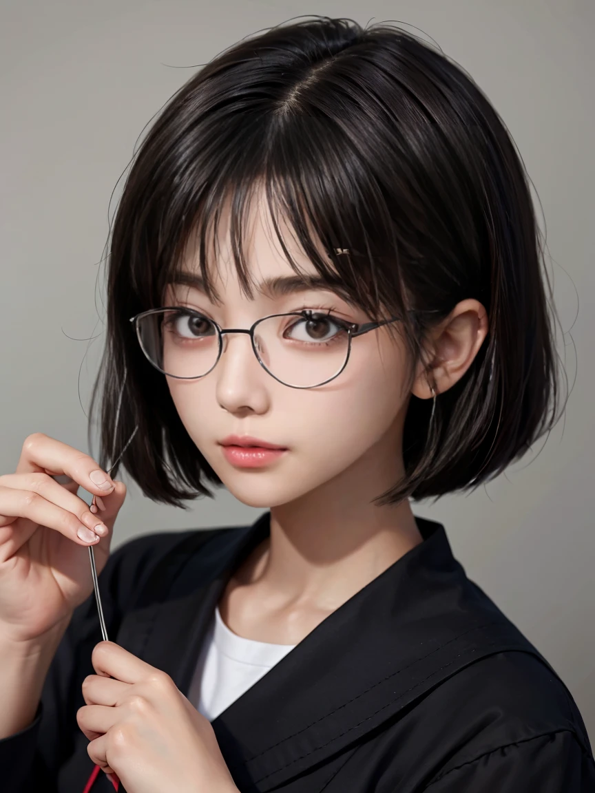 Olhando para a câmera,2、1 japonesa feminina,(Use óculos sem aro)(cabelo curto bob preto)(cabelo fino)(Ela está vestindo um uniforme escolar&#39;uniforme)(Abra suas pernas)(Seios muito grandes)(seios grandes)(Acentue a virilha)(Seus seios estão expostos em seu maiô),(pose obscena)(Acentue seu decote)(corpo voluptuoso),(Melhor qualidade de imagem, (8K), Ultra-realistic, 最alta qualidade, alta qualidade, Alta resolução, alta qualidadeの質感, Atenção aos detalhes, Belos detalhes, detalhes finos, CG extremamente detalhado, textura detalhada, Expressões faciais realistas, obra de arte, em frente),(((Aderência estrita à configuração de front-end)))　(((Fotografe o corpo inteiro)))(((Ela exibe sua sensualidade)))(((Acentue a virilha)))