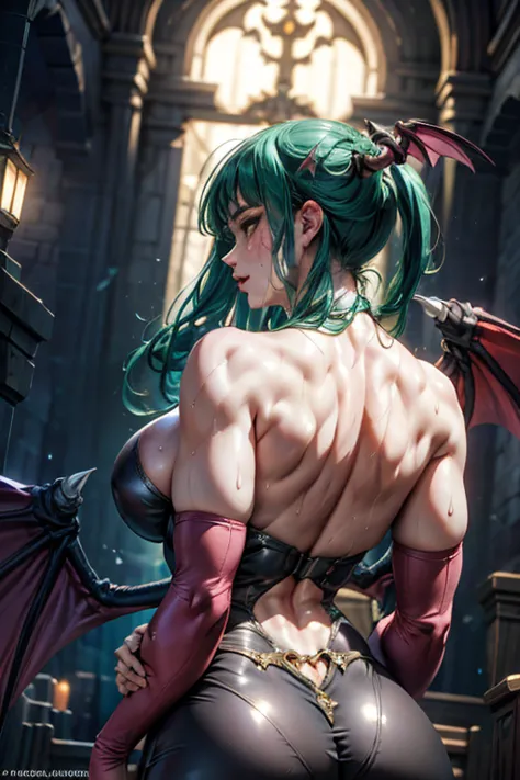 masterpiece, highest quality,  unreal engine,  super resolution,  very detailed, 

one woman, morrigan, physical beauty, waist, ...