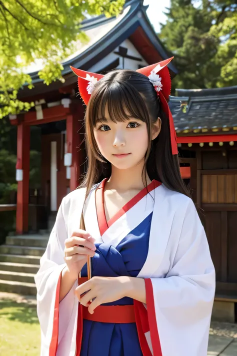 Shrine maiden、cute、shrine、Beauty、Girl