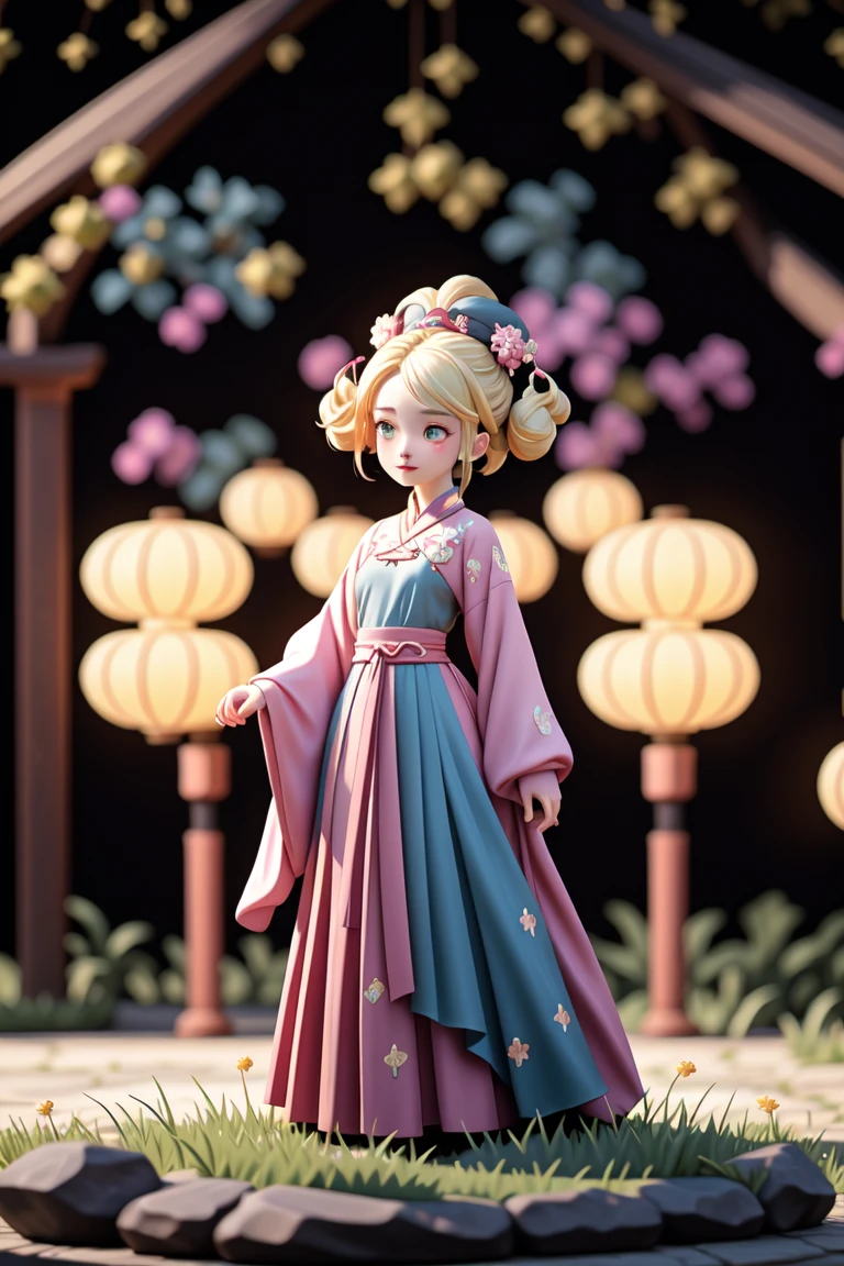 an epic colorful book cover of a 20th century young Blonde 20 year old Swedish witch, green eyes, transported in Tang Dynasty times in ancient China, European face, Tang dynasty clothes, wearing colorful red hanfu, neutral expression, holding a shining magic book, in a palace room, masterpiece, best quality, trending on artstation, intricate details, eerie magical atmosphere, sparkles, epic background, Chinese palace in the background, magic sparkles, magical atmosphere