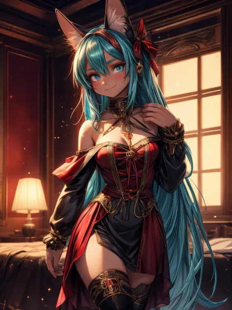 miku hatsune, add high definition_detail:1, tribal tattoo add_detail:1,put on the leg, walking position during full moon showing...