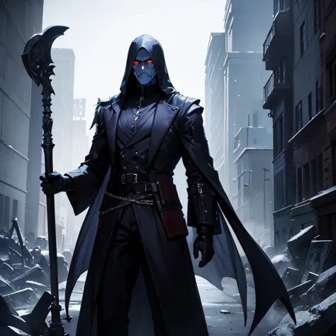 man,dark wizard,undead army,standing,handsome,cool,style,high image quality