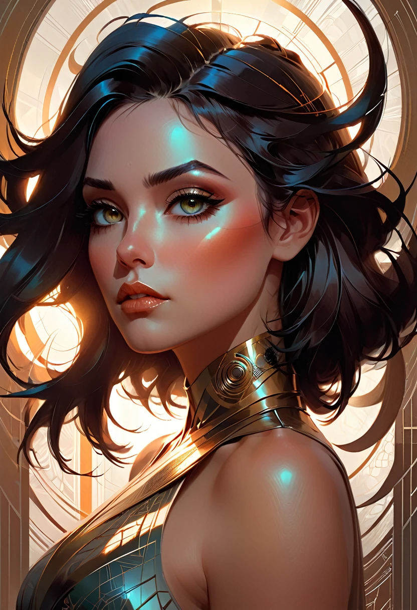 Belle femme néofuturiste, Les mêmes vieilles erreurs à haute voix du côté, beau visage artgerm, yeux symétriques, beau visage très détaillé par Artgerm, notion de personnage, Éclairage facial dramatique, complexité complexe, Dans le style de Peter Mohrbacher, Alex Casting, Craig Mullins, Emil Melmoth --fond d&#39;écran --uplight