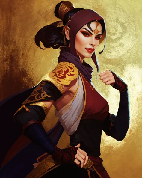 dnd portrait of female yuan ti, monk, martial artist, thief