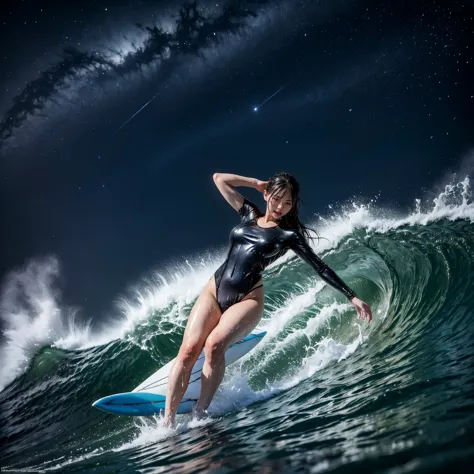 (zoomedout:1.28, wide-shot) zoomlayer (epic photo of surfer magazine:1.37). (full of water, everything wetted:1.4) wethair (extr...