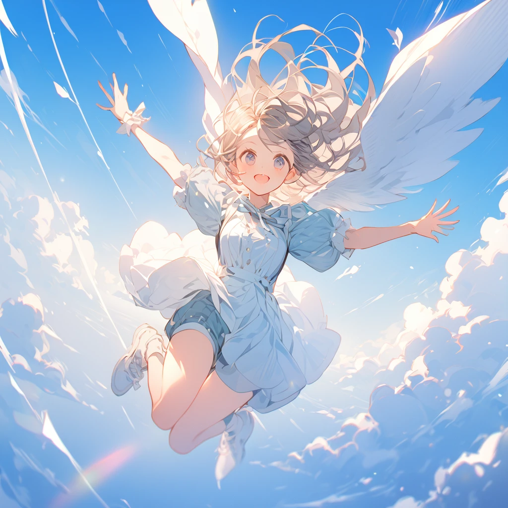 Girl flying in the sky