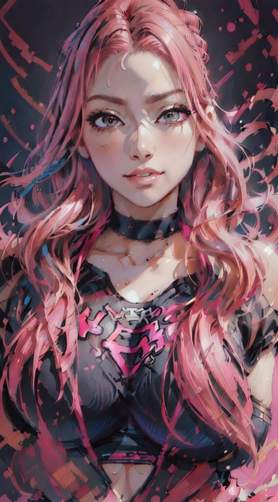 a drawing of a woman with pink hair and a black top, extremely detailed artgerm, style artgerm, artgerm portrait, in the style artgerm, ig model | artgerm, drawn in the style of artgerm, artgerm. high detail, in style of artgerm, kawaii realistic portrait, rossdraws portrait