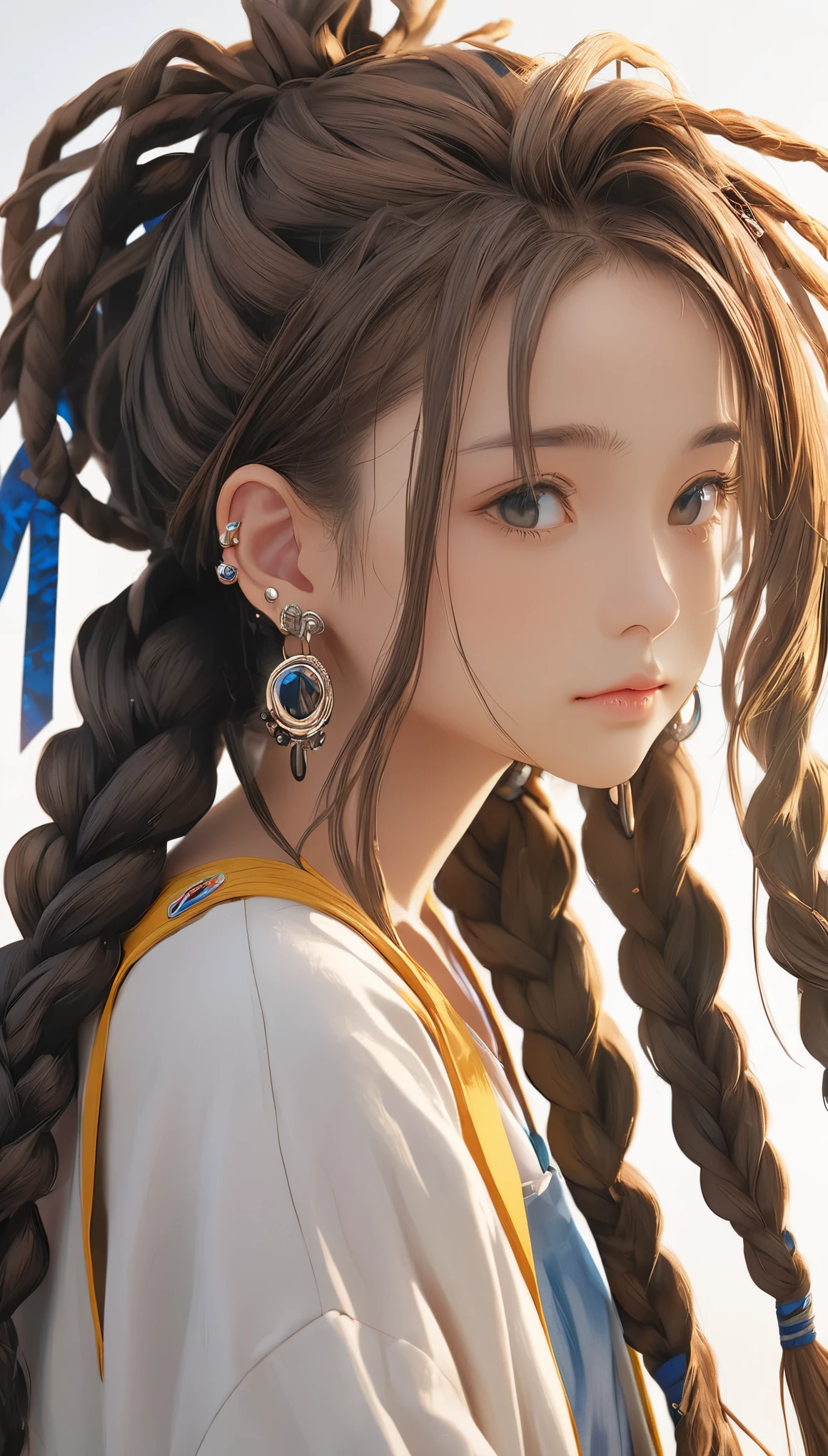 (masterpiece, Highest quality:1.2), One girl, alone,bony body、15 years old、dreadlocks、Earrings