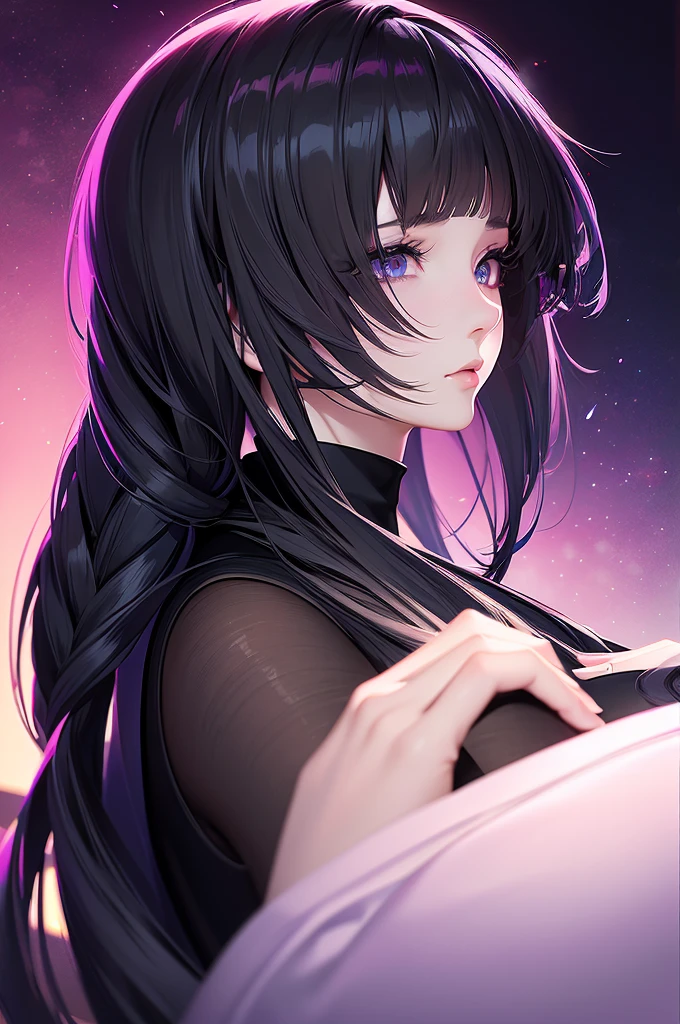 anime - style image of a woman with a black turtle neck top, a character portrait inspired by Yanjun Cheng, pixiv, digital art, digital anime illustration, beautiful anime portrait, detailed portrait of anime girl, anime style portrait, stunning anime face portrait, detailed anime soft face, smooth anime cg art, portrait anime girl, artwork in the style of guweiz