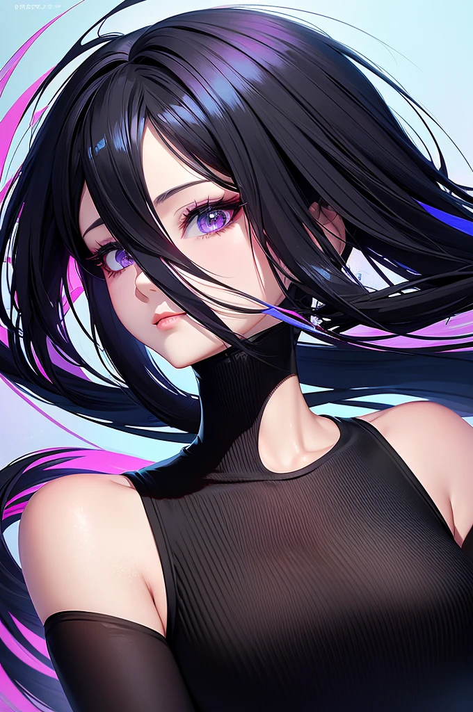 anime - style image of a woman with a black turtle neck top, a character portrait inspired by Yanjun Cheng, pixiv, digital art, digital anime illustration, beautiful anime portrait, detailed portrait of anime girl, anime style portrait, stunning anime face portrait, detailed anime soft face, smooth anime cg art, portrait anime girl, artwork in the style of guweiz