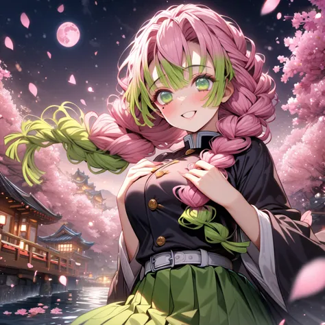 absurdres, highres, ultra detailed, hdr, master piece, best quality, extremely detailed, kanroji mitsuri, pink hair, expressive ...