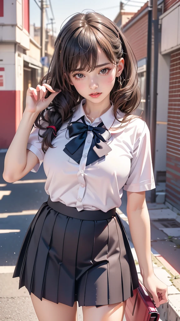 (high school girl uniform),(random porn pose),(Thin type:1.8),(big breasts),(random hairstyle),(Highest image quality,(8k),ultra-realistic,best quality, high quality, high definition, high quality texture,high detail,beautiful detailed,fine detailed,extremely detailed cg,detailed texture,a realistic representation of the face,masterpiece,Sense of presence)