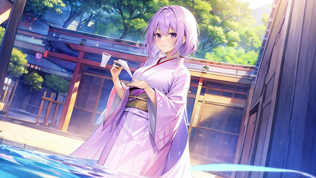 woman　clear　Light purple hair　　kimono　　Anime Style　　Work Abroad
