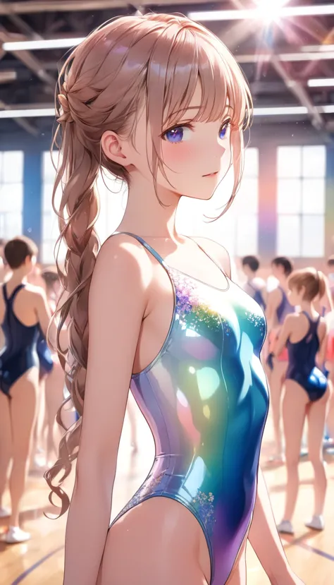 highquality illustration, masterpiece, very delicate and beautiful, attractive girl,(gymnastics leotard,tight-fit
 leotard,long ...
