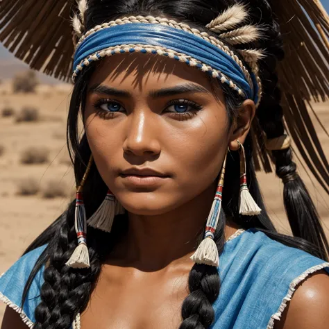 i want you to create a character. she is a young 25-year-old woman with the typical characteristics of the apache people.  her l...