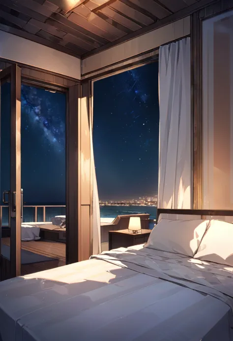 night、Seaside room bed view