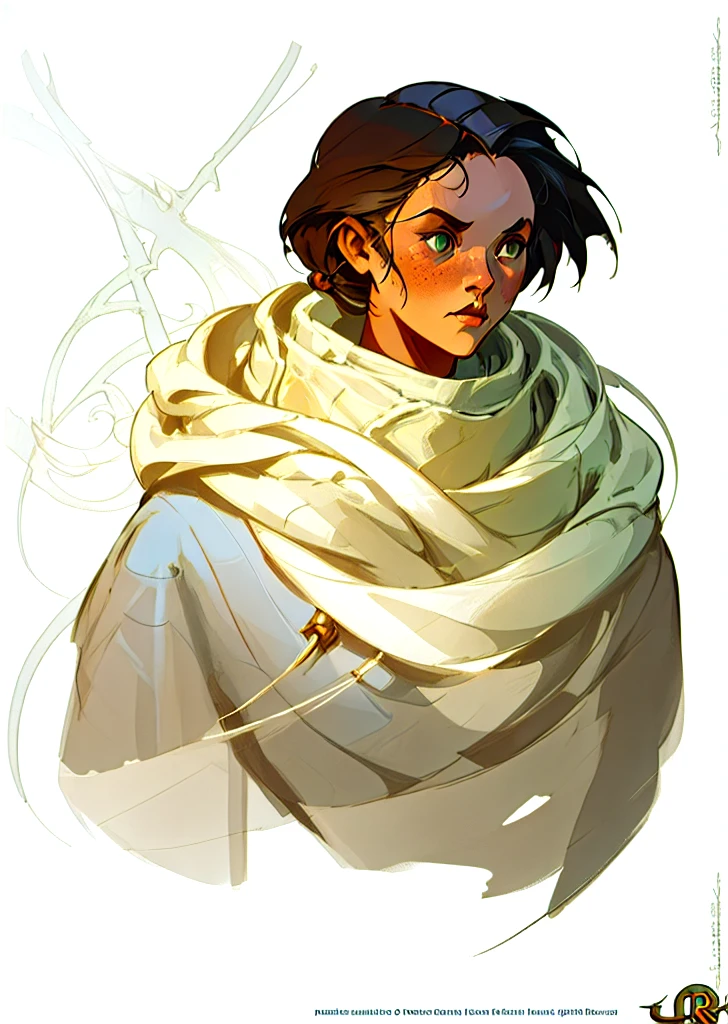 rpp, portrait of a young female mage, illustration, concept art, in the style of greg rutkowski, 