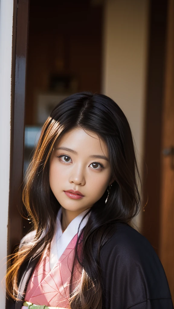 Cute Japanese woman, (16 years old), (Very cute face: 1.3), White moist skin, Looking at the camera, Melancholy expression,
BREAK,
Idol,
BREAK,
(Wearing cute kimono: 1.3), (Highly revealing kimono), Very large earrings, Short length,
BREAK,
(Fighting pose: 1.3),
BREAK,
(Long hair), (Pink hair: 1.2), (Wavy hair), (Gradient hair: 1.3), (Red hair at the ends),
BREAK,
(Realistic: 1.3), Masterpiece, Perfect lighting, (Ultra-high resolution), (8K), (Highly detailed: 1.4), (From the front), (Full body: 1.3), (Symmetrical: 1.2),
BREAK,
(Japanese city streets: 1.2),
BREAK,
(Demon Slayer: 1.4),
BREAK,
(Kasumi Arimura: 1.4),