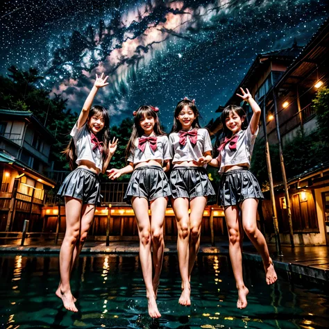 masterpiece of (professionalphoto:1.37) ((extremelydetailed (12 pichipichi kawaii girls floating in the air in a row:1.37) in wh...