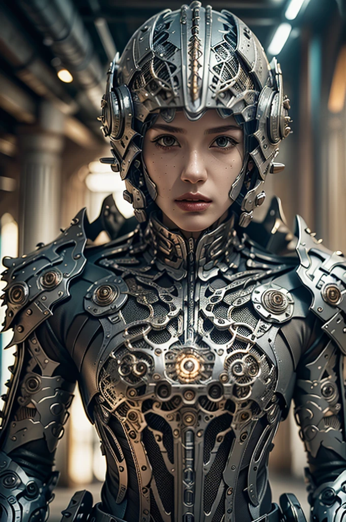 1girl, solo, detailed face, overdetail, spot color, masterpiece, high resolution, 4k,futuristic soldier,helmet, rifle, handgun,  jinroh type of armor, 8k, hyperrealism, (masterpiece:1.2), best quality, dramatic lighting, sharp focus, HDR, (masterpiece:1.2), best quality,  intricate details, sharp focus, highres, elaborate atmosphere:0.90, 8K, 4K, UHD, 32k UHD resolution, Ultra Detailed 8K CG, ultra high res, High quality texture, High quality shadows, vivid colors, detailed eyes, depth of field, soft lighting, masterpiece, best quality, intricate, (lens reflection: 0.7), (flowering: 0.7), particle effects, ray tracing, tone mapping, highly detailed, concept art, smooth, sharp focus, dramatic lighting, highly detailed art, trending on Artstation, 8K, amazing shadows, realistic, (highly detailed background: 1.2),