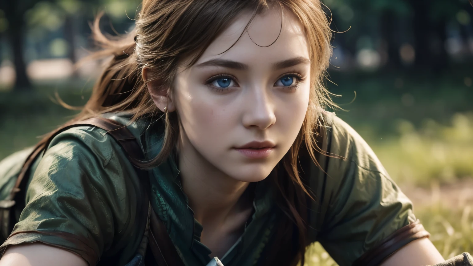 deitado no chão, 20 anos de idade, dota2, Windranger, close-up - meio corpo , emma fuhrmann,  (obra de arte:1.2), mais alta qualidade, Alta resolução, papel de parede da unidade 8k, (forma:0.8), (olhos lindos e detalhados:1.6), Rosto altamente detalhado, iluminação perfeita, CG muito detalhado, (mãos perfeitas, anatomia perfeita)