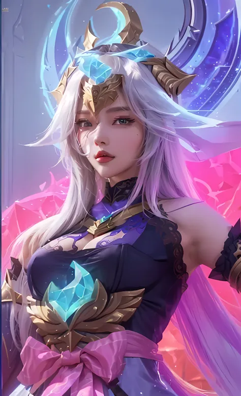 a close up of a woman in a costume lingerie suit, mobile legends, ashe, qiyana, astri lohne, irelia, freya, portrait knights of zodiac girl, godess, seraphine ahri kda, wild rift, riven, zenra taliyah, artgrem, style league of legends