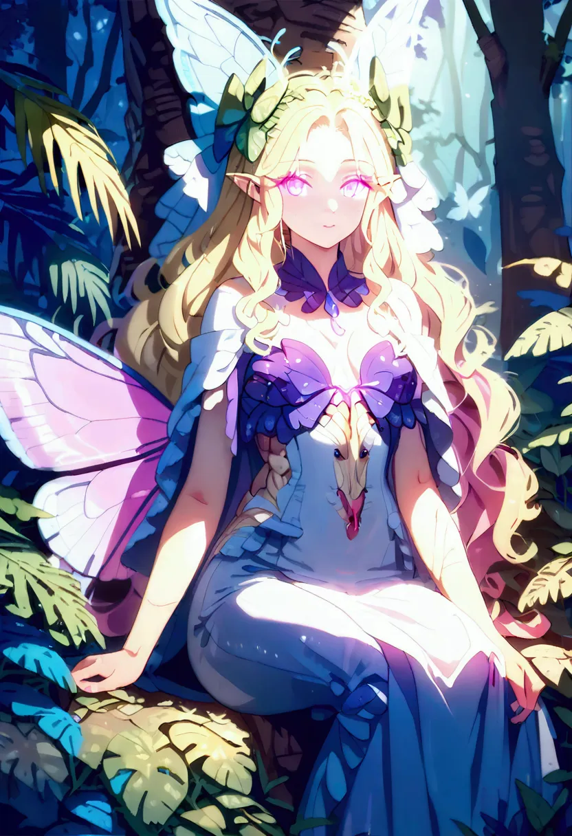 a picture of a jungle fairy, an extraordinary beautiful, elegant beauty, divine beautiful fairy, ((anatomically correct: 1.5)) s...