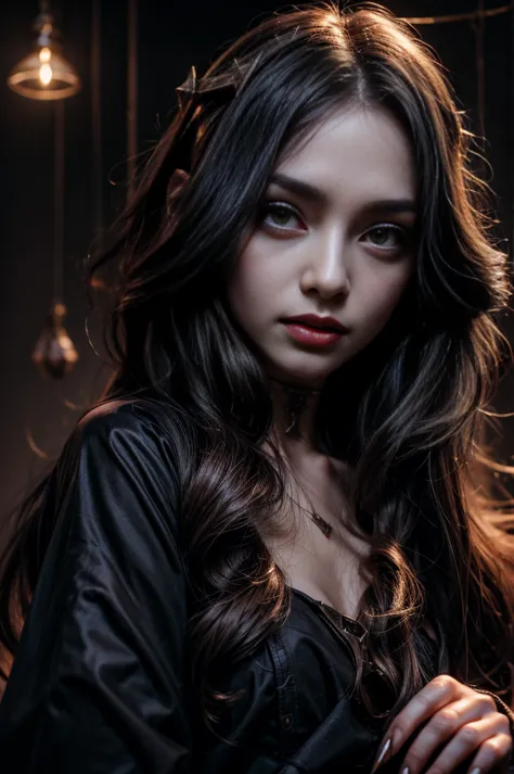 vampire girl , masterpiece, ,(solo:1.1), a perfect face, (vivid lighting:1.2),beautiful detail eyes, extremely detailed face, pe...