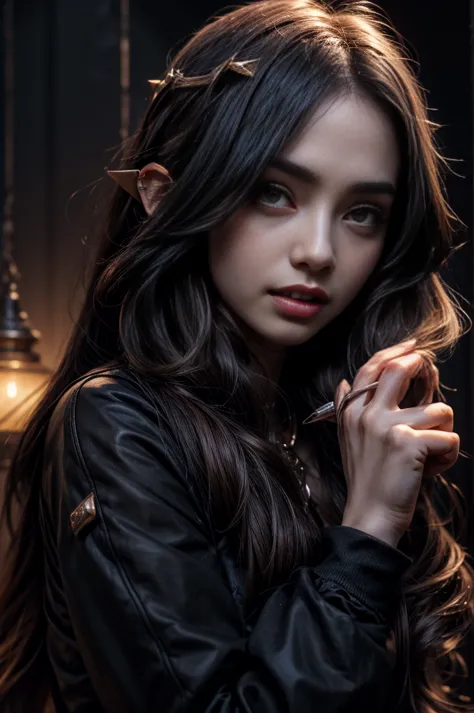 vampire girl , masterpiece, ,(solo:1.1), a perfect face, (vivid lighting:1.2),beautiful detail eyes, extremely detailed face, pe...