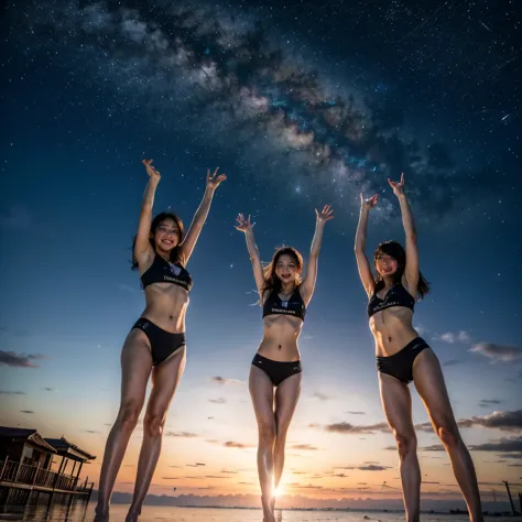  Masterpiece of ProfessionalPhoto ((ExtremelyDetailed (12 PICHIPICHI KAWAII Girls Floating in The Air in a row:1.37) in WHITE at...