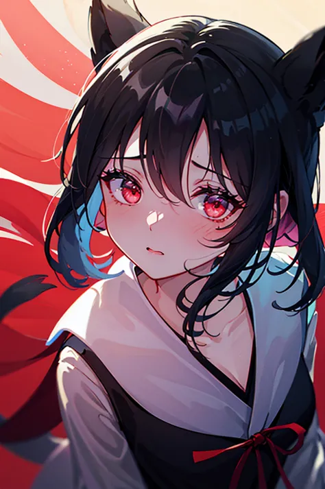 、Take off、Acme Face、Random Pause、Black Hair、Browsing Caution、yukata、Black Hair、Red ribbon、Pale red eyes、Summer festival、Night Sk...