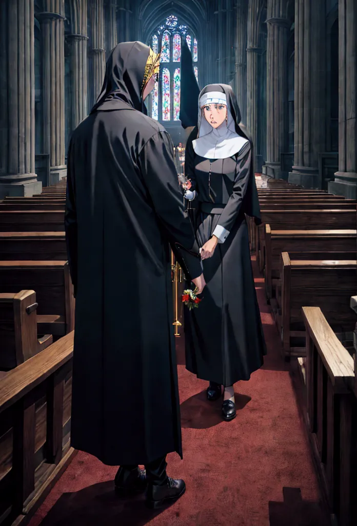 nun attacked by lustful demon、scenery inside the church