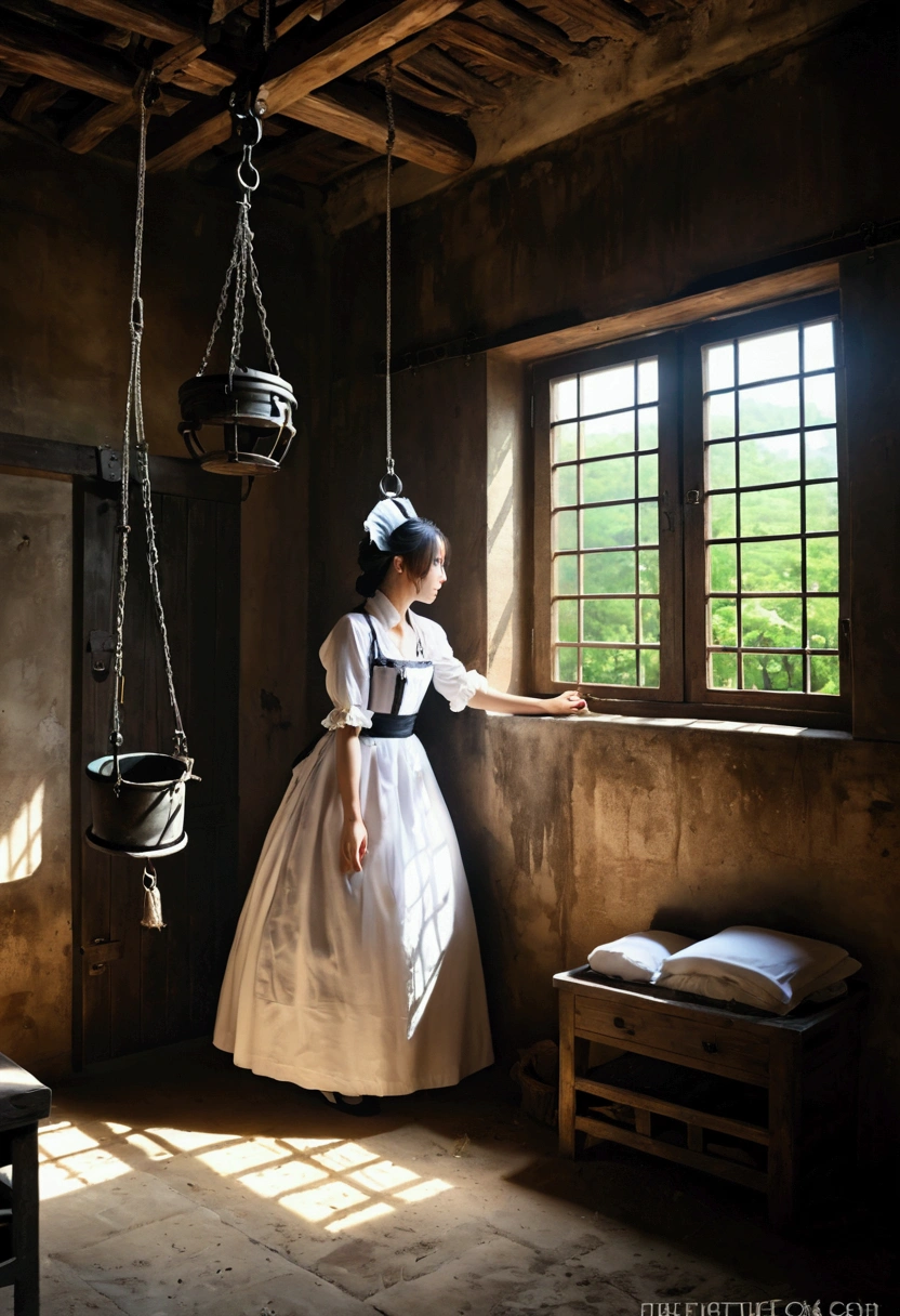 Landscape Photography、Torture chamber,1gril、Beautiful woman、Maid clothes