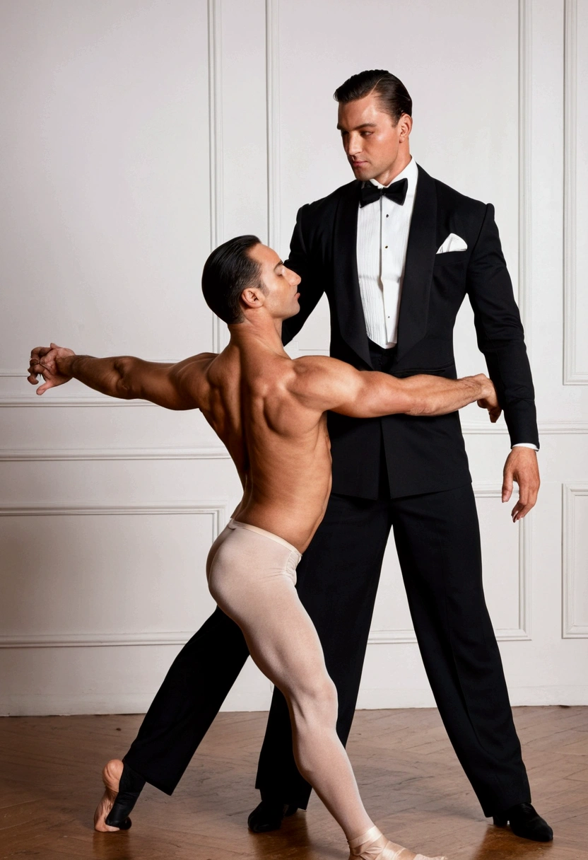 Bailarín de ballet desnudo gay con la pierna levantada en posición sexual  alta - SeaArt AI