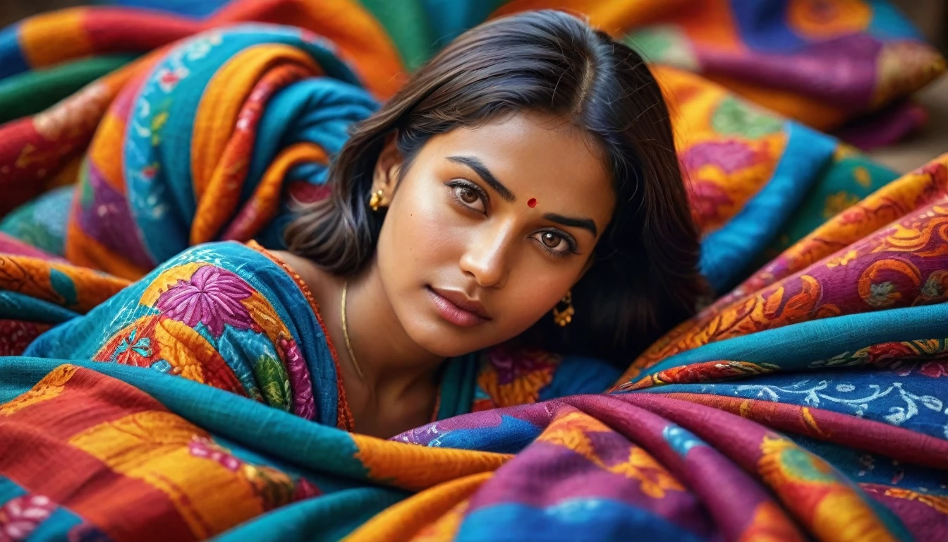 create an image demonstrating the styled of ((Kantha)) styled, hyper- realism, 8K high definition, swirly vibrant colors, sharp focus, insanely detaileda