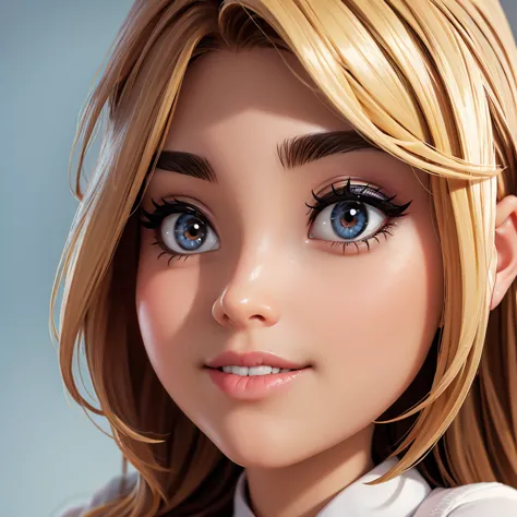 a close-up of&#39;une femme aux longs cheveux blonds tenant une tasse, un rendu 3d inspiré de wlop, trend on the cg company, art...