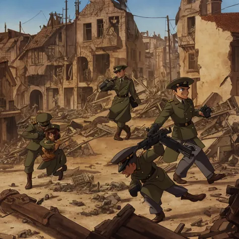 sole, german, second war, world war, germany, militar, blacksad, smilling face, dirt, undoing,destroyed city, terror, animadas, ...