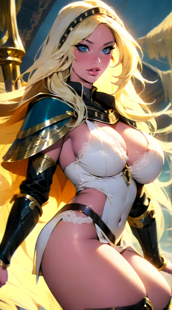 Shyla Stylez as a gorgeous Woman, Valkyrie, Long blonde hair, blue eyes, detailed facial features, proportional hands, proportional fingers, leather armor, fur cape, viking ship,