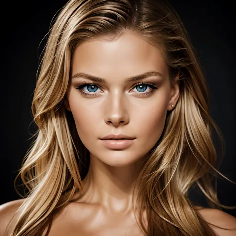 Professional portrait, ultra-detailed, ultra-realistic, of Valerie Van der Graaf, professional makeup, sharp edges, looking at t...