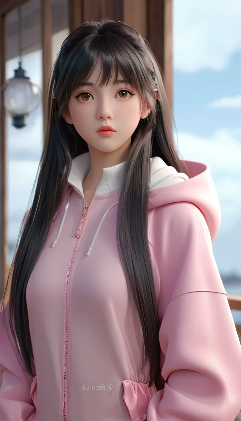 a close up of a person wearing a pink jacket and a pink hat, realistic anime 3 d style, 3 d anime realistic, trending on cgstation, realistic young anime girl, photorealistic anime girl render, anime styled 3d, photorealistic anime, artwork in the style of guweiz, realistic artstyle, anime style. 8k, realistic anime artstyle