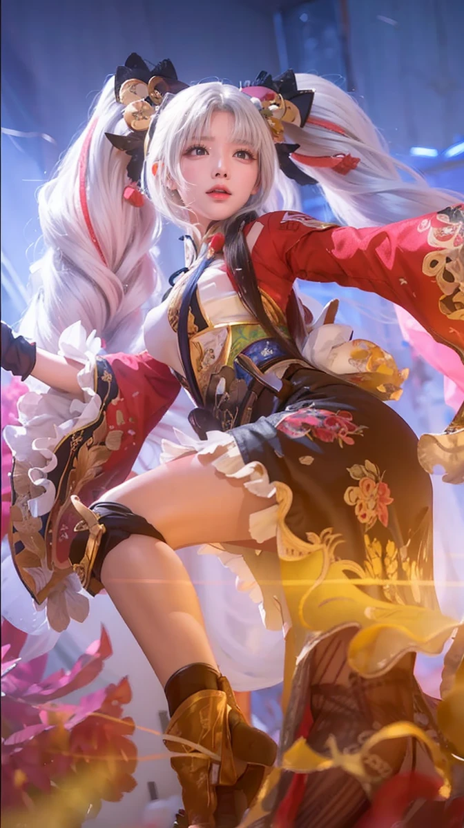 Walnut,vampire,assassin,charming,Mature,sexly,thin,Qi bangs,long hair,AntennaBangs,double tail,高double tail,Bangs cover one eye,frightened,angry,Smile,blush,red nose,drunk,eyes straight,exquisite eyes,red lips,perfect face,Cross your arms across your chest,Dark Skin,dynamic poses,fighting stance,near,school swimsuit,damaged clothing,cloak,leather skirt,Black,,Spandex gloss,Laser reflective material,Detail background,Bubble angry,bubble blush,heart-shaped,notes,Q version,official art,lifelike,movie angle,Dynamic angle,Horizontal viewing angle,depth of field,movie lighting,colorful,PBR rendering+supE pull,32K,High resolution,high quality,beautiful wallpaper,a white hair、Close-up of woman wearing white mask, beautiful figure painting, Guweiz, Gurwitz style artwork, White-haired God, author：Yang Jie, Epic and beautiful character art, Stunning character art, author：Fan Qi, by Wuzhun Shifan, pixiv art station street Guweiz, single ponytail, insult, high ponytail, tall figure, long legs, (sleeveless lace shirt), (shorts), (striped )), ((striped )), Walk, elegant, dignified, feminine, beautiful curves, sweet smile, Strong sense of detail and layering, colorful, Has a unique texture, rich and colorful, Color harmony, vivid, design art, 16K, super detailed, {{illustration}}, {extremely delicate and beautiful}, {Exquisite surface treatment}, super detailed, Exquisite glowing eyes, {{movie lighting}}, Extreme light effects, model: Realism, CFG size: 12, Laura: Bright texture (1.35), high quality, masterpiece, Exquisite facial features, Delicate hair depiction, Detailed depiction of eyes, masterpiece, best quality, Ray tracing, Extremely detailed CG unified 8K wallpaper, masterpiece, best quality, (1 girl), perfect female figure, (((White tight T-shirt))), beautiful eyes, (delicate face), BlackShort hair, hair tied up, Light blue hairpins, (White skin), (best lighting), (Super intricate details), 4K unified, (super detailed CG), Showing white legs, , hot pants, shorts,best quality, High resolution, sup