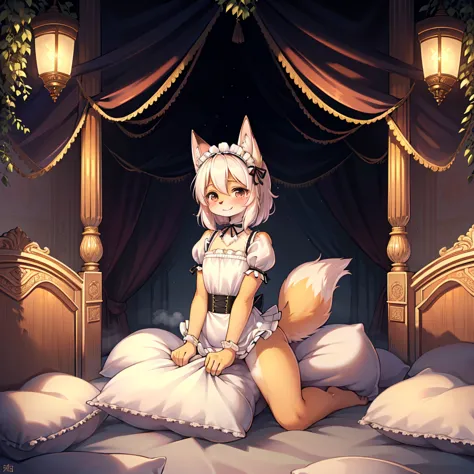 （masterpiece，best quality），mine, the beast, , (light and shadow suitable for any pillow background））, cute girl in maid costume ...