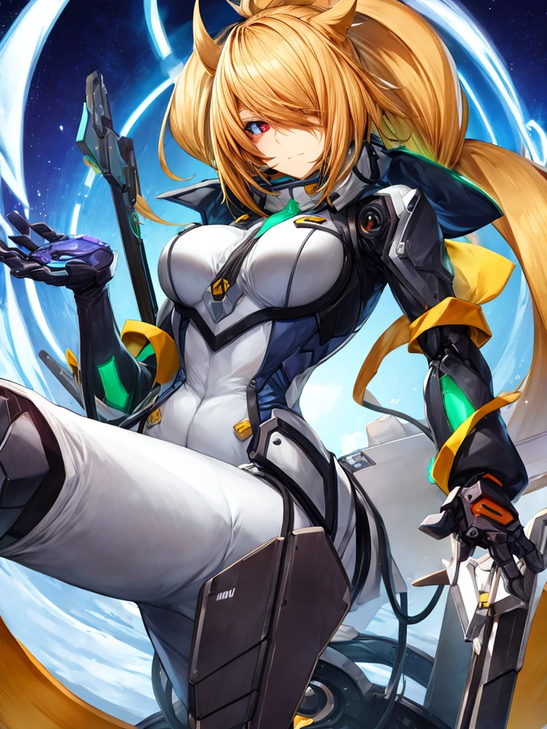 Mu-12 de Blazblue como um ciborgue