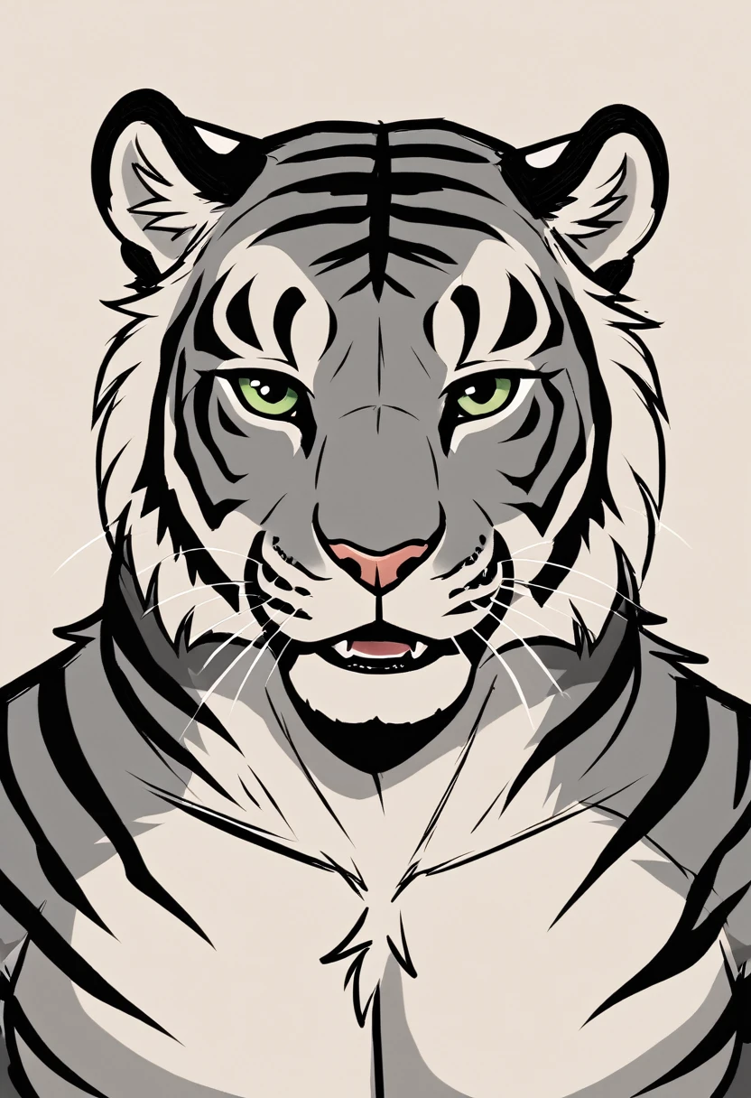 sketch of a realistic tiger