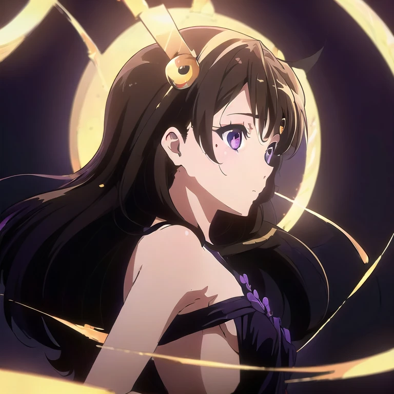 2 girls looking at each other:  (1) Kumiko Oumae (golden eyes:1.7), ((short brown hair)), (small breasts:1.2), wearing a skimpy pink dress, bare arms, bare shoulders, BREAK (2) Reina Kousaka (purple eyes:1.7), ((long black hair)), (beautiful breasts:1.2), wearing a skimpy white dress, bare arms, bare shoulders (sideboob) BREAK (masterpiece:1.2), best quality, high resolution, unity 8k wallpaper, (illustration:0.8), (beautiful detailed eyes:1.6), extremely detailed face, perfect lighting, extremely detailed CG, (perfect hands, perfect anatomy), ((semi-profile view))