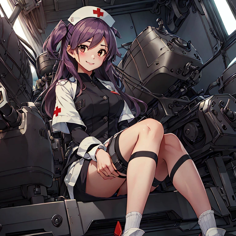 hagikaze_kantaicollection,(masterpiece:1.4), (best quality:1.4), (high quality:1.4), (detailed:1.4), (ultra detailed:1.4),(hyper detailed:1.4),(insanely detailed:1.4), (exquisite:1.4),(beautiful:1.4), art CG,8K,1girl,solo,KonishiCSA,
nurse cosplay,smile,blush,sitting open leg