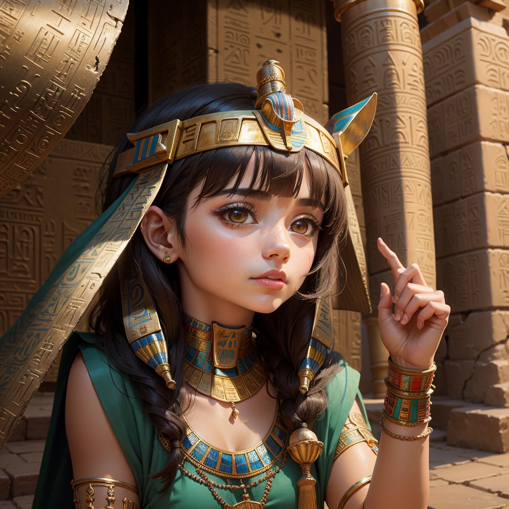 Cute ancient Egyptian princess、Colorful temples of ancient Egypt、The colorful streets of ancient Egypt