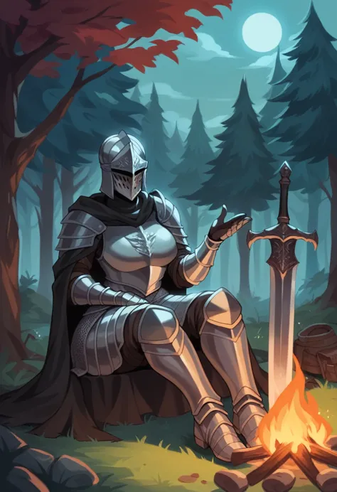 a terrifying female knight in rusted black armour, covered head to toe, black iron armour, mature woman, dark fantasy, dark soul...